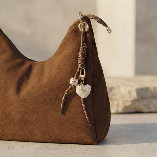 Mocha Pearl - El Yapımı Çanta Charmı & Anahtarlık
