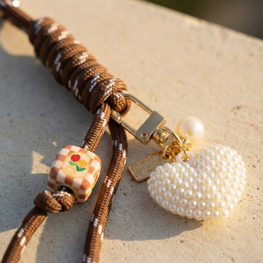 Mocha Pearl - El Yapımı Çanta Charmı & Anahtarlık
